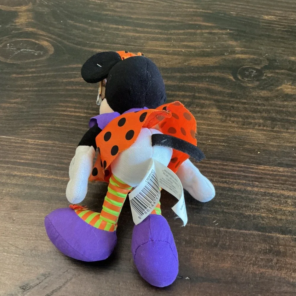 Disney Minnie Mouse Halloween Plush Orange Purple Polka Dot 9
